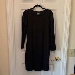 wool& Black Long-Sleeve Rosa Shift Dress